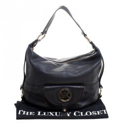 Pre Owned Michael Kors Black Leather Fulton Hobo