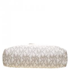 مملوكة مسبقًا حقيبة يد مايكل كورس PVC جيت سيت نورث ساوث بيج فاتحة