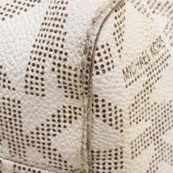 مملوكة مسبقًا حقيبة يد مايكل كورس PVC جيت سيت نورث ساوث بيج فاتحة