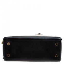 Pre Owned Michael Kors Black Saffiano Leather Large Reese Satchel