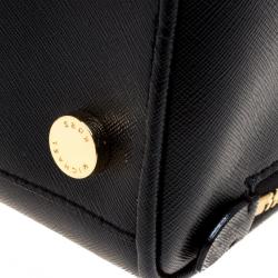 Pre Owned Michael Kors Black Saffiano Leather Large Reese Satchel