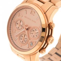 Pre Owned Michael Kors Rose Gold Plated Steel Women's Wristwatch 38 mm