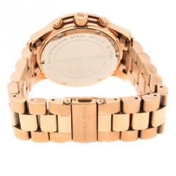 Pre Owned Michael Kors Rose Gold Plated Steel Women's Wristwatch 38 mm