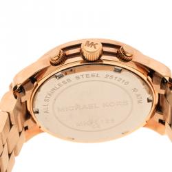 Pre Owned Michael Kors Rose Gold Plated Steel Women's Wristwatch 38 mm