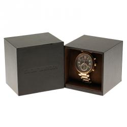 Pre Owned Michael Kors Grey Rose Gold-Plated Stainless Steel Sawyer MK6226 Women's Wristwatch 39MM