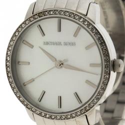 Pre Owned Michael Kors Mother of Pearl Stainless Steel MK3118 Women's Wristwatch 35MM