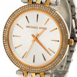 Michael Kors Silver Rose Gold Tone Stainless Steel Darci MK3203 Women's Wristwatch 39MM
