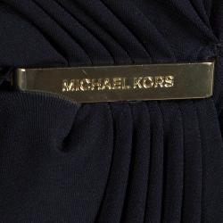 Michael Michael Kors Black Draped Long Sleeve Dress M