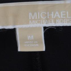 Michael Michael Kors Black Draped Long Sleeve Dress M