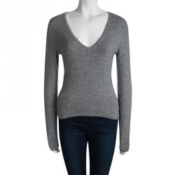 Michael Michael Kors Grey Cashmere V Neck Sweater S