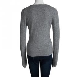 Michael Michael Kors Grey Cashmere V Neck Sweater S