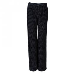 Pre Owned Missoni Black Metallic Zig-Zag Wide Leg Trousers S