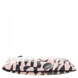Pre Owned Missoni Beige/Black Logo Printed Leather Pouch