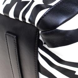 Pre Owned Missoni Black and White Leather Logo Print Tote
