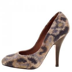 Pre Owned Missoni Multicolor Knit Fabric Pumps Size 38
