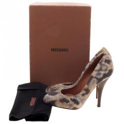Pre Owned Missoni Multicolor Knit Fabric Pumps Size 38