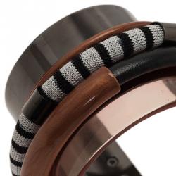 Pre Owned Missoni Three Strands Multicolor Silver Tone Bracelet