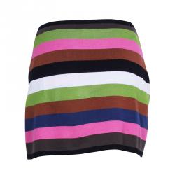 Pre Owned Missoni Multicolor Striped Knit Mini Skirt S