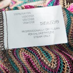 Pre Owned Missoni Multicolor Patterned Perforated Knit Beach Dress L
