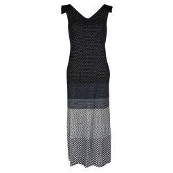 Pre Owned Missoni Textured Lurex Knit Scoop Back Detail Sleeveless Maxi Dress S