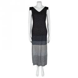 Pre Owned Missoni Textured Lurex Knit Scoop Back Detail Sleeveless Maxi Dress S