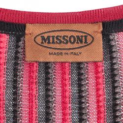 Pre Owned Missoni Multicolor Striped Knit Pleated Sleeveless Maxi Dress M