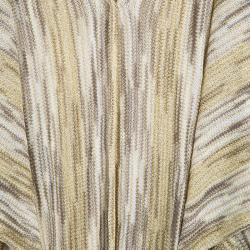 Pre Owned Missoni Mare Beige Lurex Knit Kaftan Style Top M