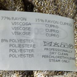 Pre Owned Missoni Mare Beige Lurex Knit Kaftan Style Top M