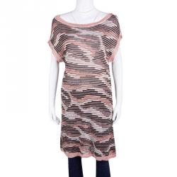 Pre Owned Missoni Multicolor Patterned Lurex Knit Detail Tunic L