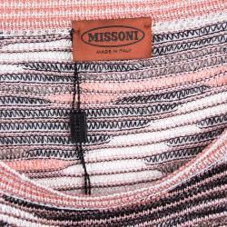 Pre Owned Missoni Multicolor Patterned Lurex Knit Detail Tunic L