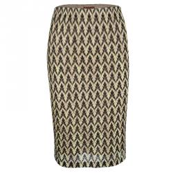 Pre Owned Missoni Multicolor Printed Knit Tie Detail Top and Skirt Set S