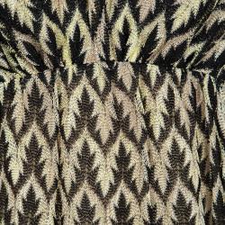 Pre Owned Missoni Multicolor Printed Knit Tie Detail Top and Skirt Set S