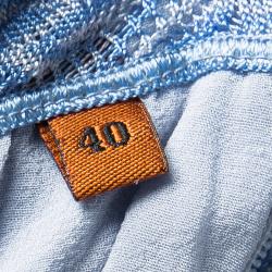 Pre Owned Missoni Blue Perforated Knit Sleeveless Maxi Dress S