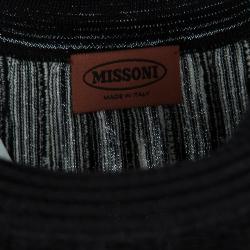Pre Owned Missoni Monochrome Knit Fringe Detail Sleeveless Dress S