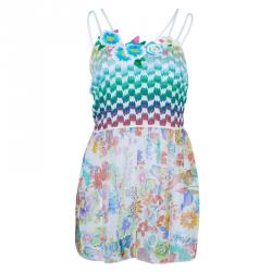 Pre Owned Missoni Mare Multicolor Knit Floral Top and Pants Set S/M