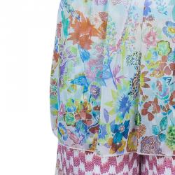 Pre Owned Missoni Mare Multicolor Knit Floral Top and Pants Set S/M