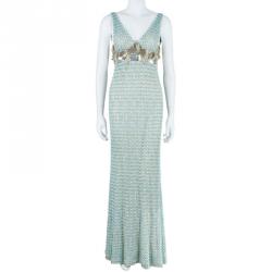 مملوكة مسبقًا Missoni Aqua Embellished Maxi Dress S