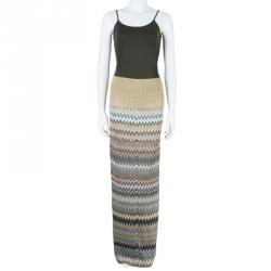 Pre Owned Missoni Multicolor Metallic Knit Maxi Skirt M