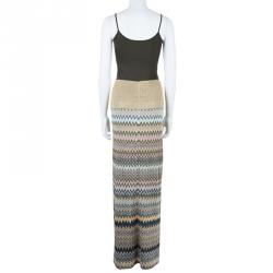 Pre Owned Missoni Multicolor Metallic Knit Maxi Skirt M