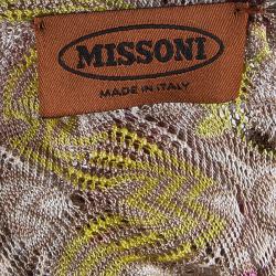 Pre Owned Missoni Pink Multicolor Halter Back Knit Maxi Dress M