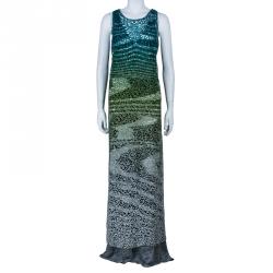 Pre Owned Missoni Gradient Laser Cut Lace Gown L