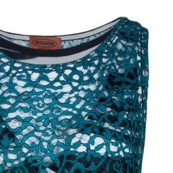 Pre Owned Missoni Gradient Laser Cut Lace Gown L