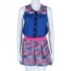 Pre Owned Missoni Mare Blue Multicolor Playsuit M