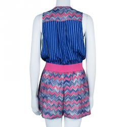 Pre Owned Missoni Mare Blue Multicolor Playsuit M