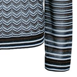 Pre Owned Missoni Multicolor Zig-Zag Long Sleeve Top M