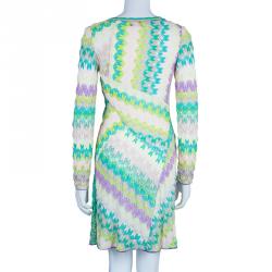 Pre Owned Missoni Multicolor Knit Long Sleeve Knee Length Dress S
