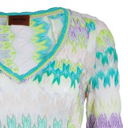 Pre Owned Missoni Multicolor Knit Long Sleeve Knee Length Dress S