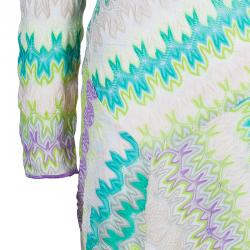 Pre Owned Missoni Multicolor Knit Long Sleeve Knee Length Dress S