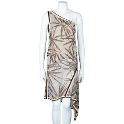 Pre Owned Missoni Brown One Shoulder Dress M