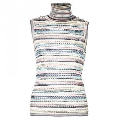 Pre Owned Missoni Multicolor Turtleneck Top M